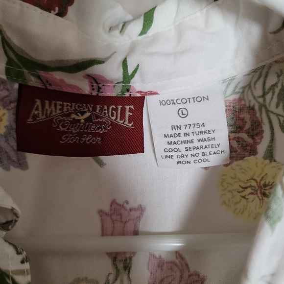 Vintage 90s American Eagle Floral Button Down - Picture 4 of 5